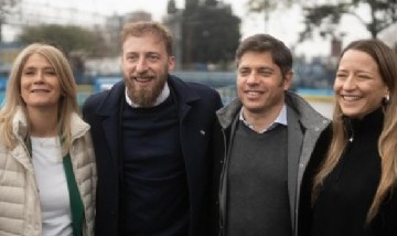 Otermín y Kicillof recorrieron la reconstrucción del Paso Bajo Nivel de Temperley