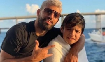 Benjamín, el hijo de 13 años de Gianinna Maradona y el Kun Agüero, presentó a su novia