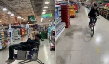 Se escondieron en una góndola de supermercado, pasaron la noche solos ahí y se volvieron virales