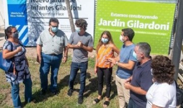 San Fernando: Andreotti recorrió la obra del nuevo jardín de infantes que tendrá el barrio Villa Jardín