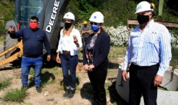Malena Galmarini y Blanca Cantero recorrieron las obras cloacales en Presidente Perón