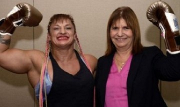 Con guantes de box y música de Rocky, Patricia Bullrich sumó a la "Locomotora" Oliveiras a su espacio