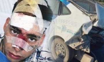 "Estoy vivo de milagro": Kaleb di Masi chocó con un patrullero en la zona de Moreno
