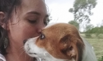 Rocío y su compañero en Rivera, Uruguay.