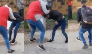 Video: Feroz pelea de chicas adolescentes a la salida del colegio en Rosario
