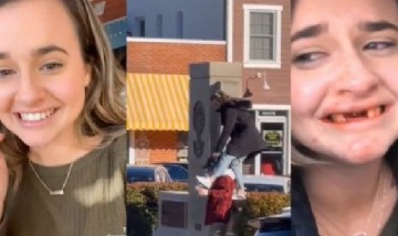 Un papelón: una chica de TikTok se rompe los dientes queriendo grabar un video