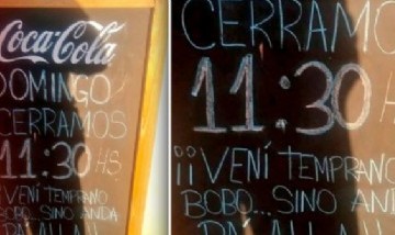 "¡Vení temprano, bobo!": el divertido cartel de un comercio en Rosario