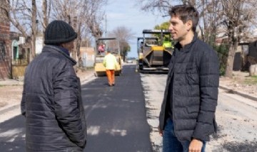 Santiago Passaglia recorrió la obra de barrio Moreno en San Nicolás de los Arroyos