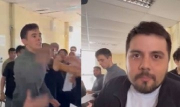 Militantes interrumpieron una charla de Juan Cruz Godoy y Gino Visconti en la UBA y suspendieron la actividad