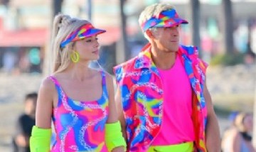 Las nuevas fotos de Margot Robbie y Ryan Gosling como Barbie y Ken patinadores