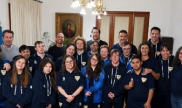 La Selección Argentina de natación con síndrome de Down volvió a Necochea rumbo al Mundial de Portugal