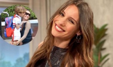 Pampita se mostró feliz en sus postales del primer día de clases de sus hijos