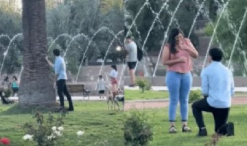 Le pidió casamiento a su pareja en medio de un parque y el video conquistó a todos en las redes
