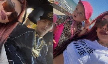 Tamara Báez y L-Gante de vacaciones juntos en Mar del Plata: "Somos una familia"