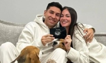 Gonzalo Montiel se convirtió en papá por primera vez: las fotos del particular festejo