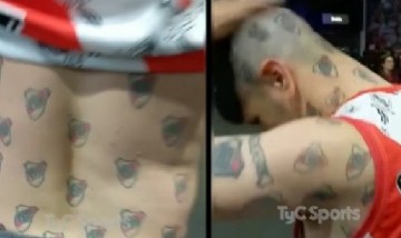 Locura "millonaria": se tatuó 257 escudos de River en todo el cuerpo