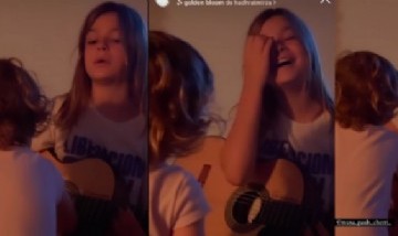 Muna, la hija de Agustina Cherri le cantó a su hermana Alba