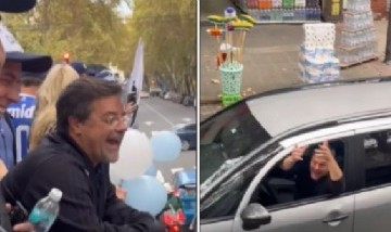 Divertido cruce entre Caruso Lombardi y Leandro Santoro en pleno cierre de campaña