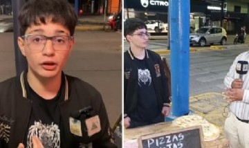 Un joven de 16 años vende pizzas en San Miguel de Tucumán para ayudar a su familia y seguir estudiando