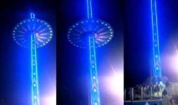 Video impactante: un juego mecánico se desplomó en plena actividad en India