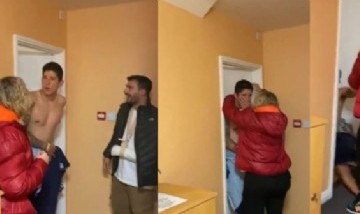 Video: su mamá lo visitó de sorpresa en Irlanda y él se desmayó de la emoción