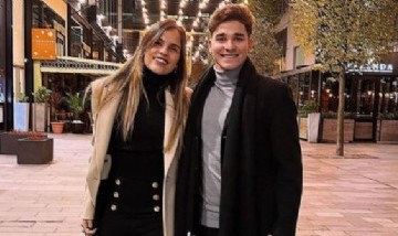 Julián Álvarez le dedicó un romántico posteo a su novia y De Paul no lo perdonó