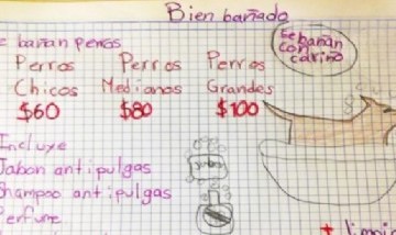 Jonathan Oziel, tiene 7 años, sueña con ser veterinario y baña perros para pagar sus estudios