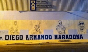 Mucha bronca en La Matanza: una candidata del PRO tapó un mural de Maradona y fue duramente criticada