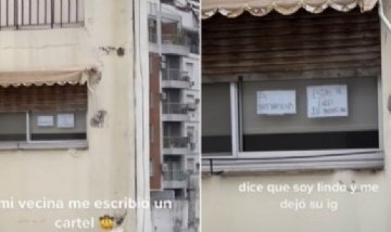 Una chica pegó carteles en su ventana para declararle su amor al vecino: la reacción