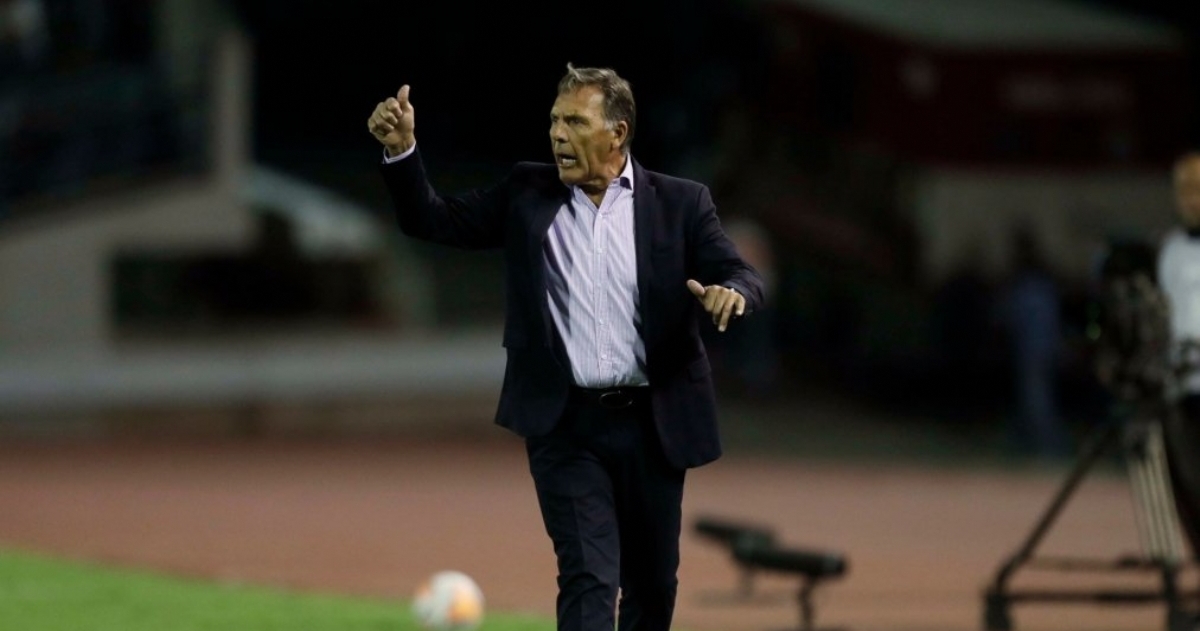 Miguel Ángel Russo en el estadio de la Ucv, Caracas, Venezuela.