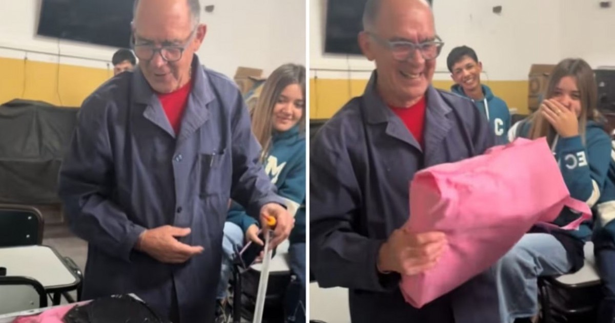 El gesto ocurrió en la Escuela Técnica número 1 “Cte. Luis Piedrabuena”. Los estudiantes prepararon una sorpresa y el momento quedó registrado en un video que circuló entre la promoción.
