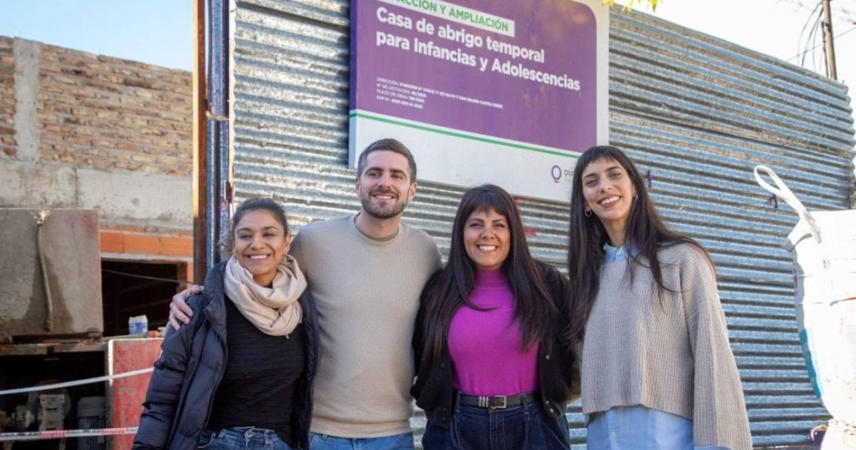 Eva Mieri recorrió las obras de la futura Casa de Abrigo Temporal “Amanda Allen” junto a funcionarios del área de Niñez y Desarrollo Social de Quilmes.