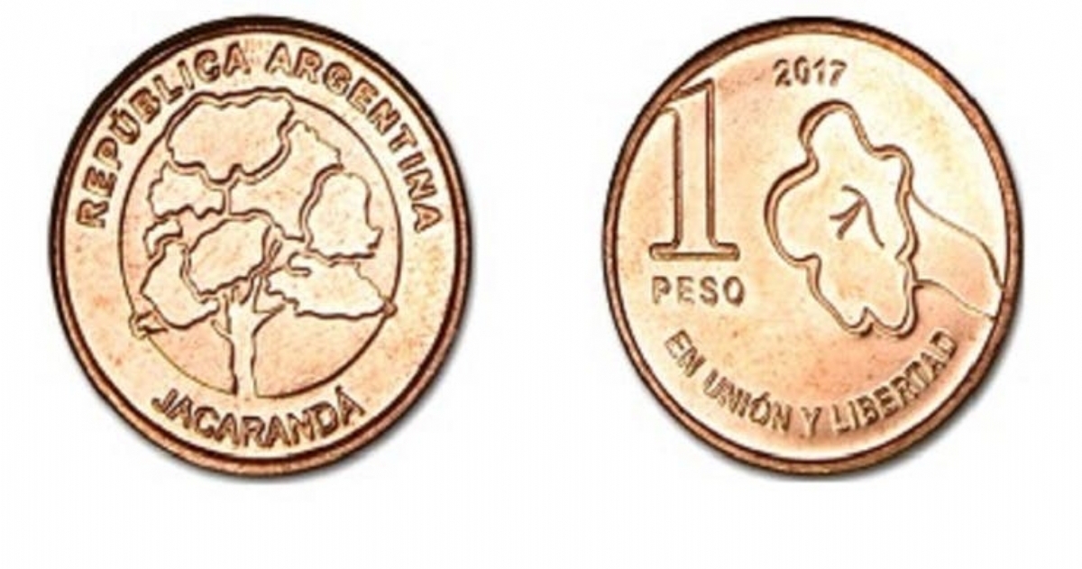 Moneda de 1$ estrenó la serie de plantas argentina con su jacarandá.