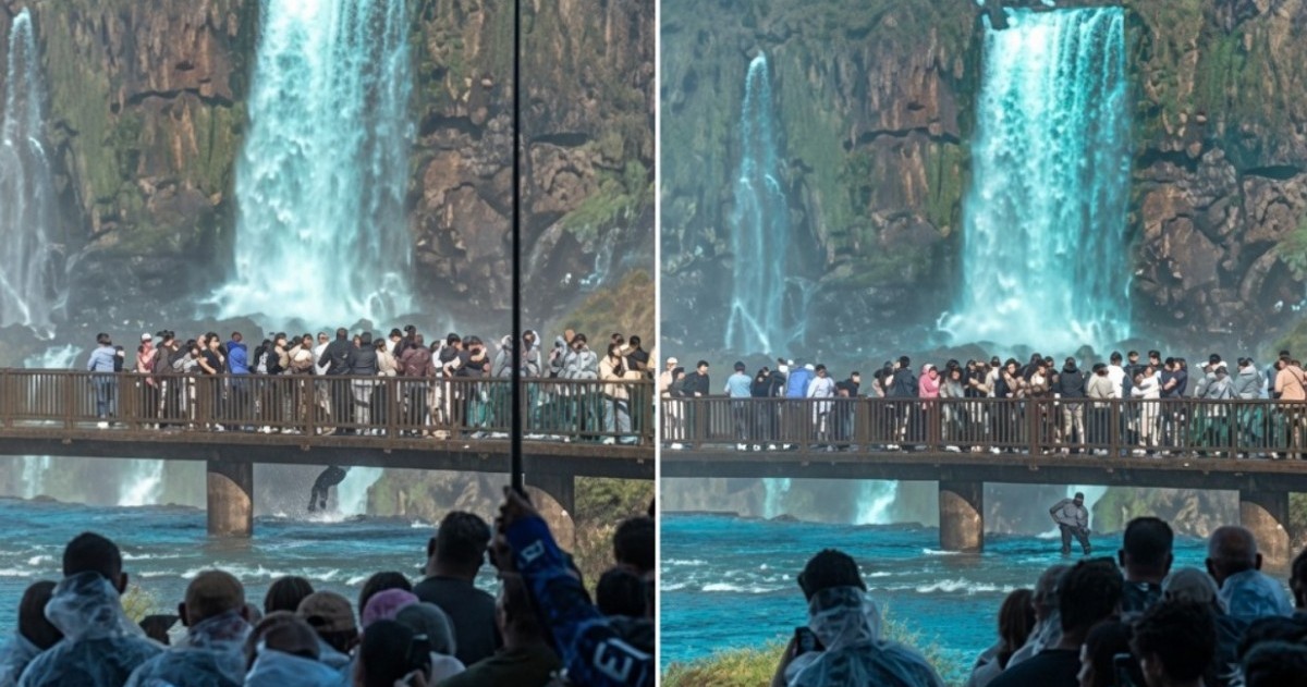 El turista brasileño logró recuperar su celular tras ingresar a un sector restringido de las Cataratas del Iguazú, una maniobra que generó preocupación entre los presentes.