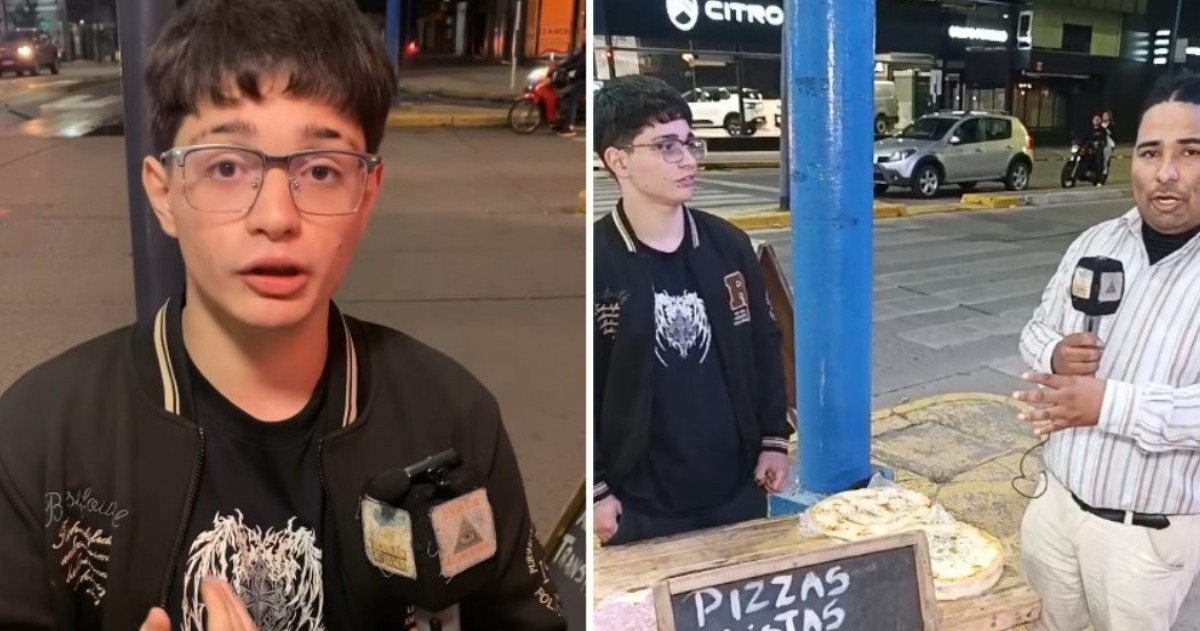 Benjamín Fernández trabaja cada noche en una esquina tras salir de la escuela. Busca aportar en su casa mientras cursa la secundaria.