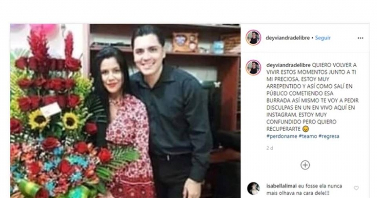 El mensaje que publicó en Instagram luego de los hechos.