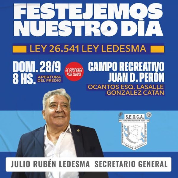 El SEOCA Zona Oeste celebrará el Día del Empleado de Comercio con un gran evento familiar